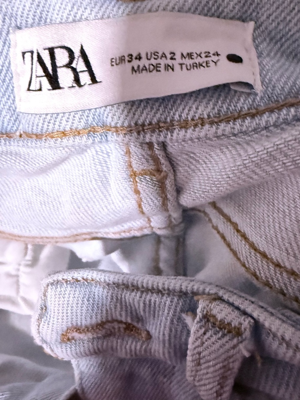 Zara Light Blue High Rise Distressed Jeans - Picture 5 of 5